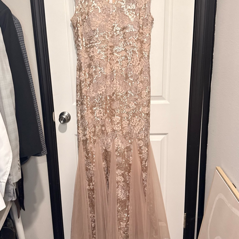 Alex Evenings Sequin Dress in Nude